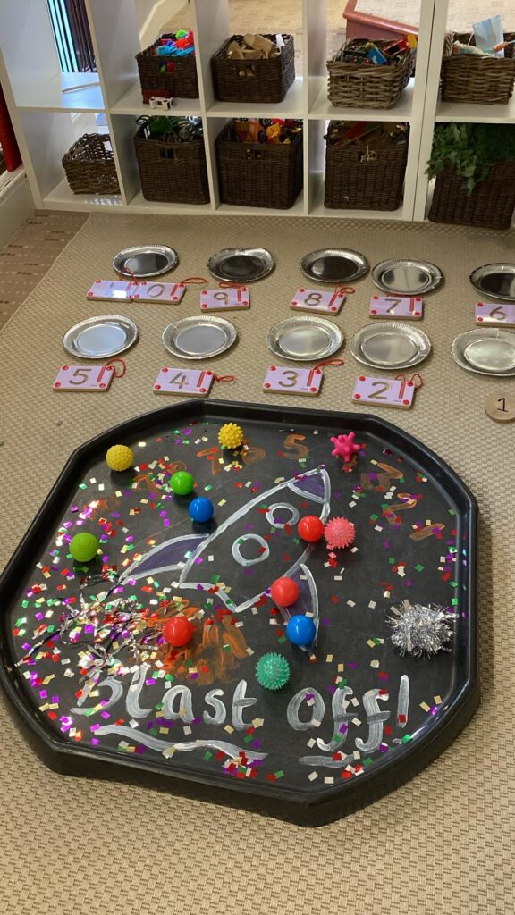 Space Counting with Meteors at Jelly Beans Day Nursery in Nottingham