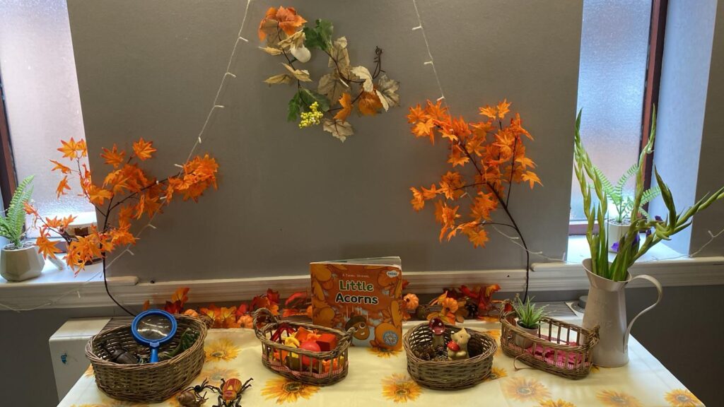 Autumn Curiosity and Discovery Station at Jelly Beans Day Nursery in Nottingham